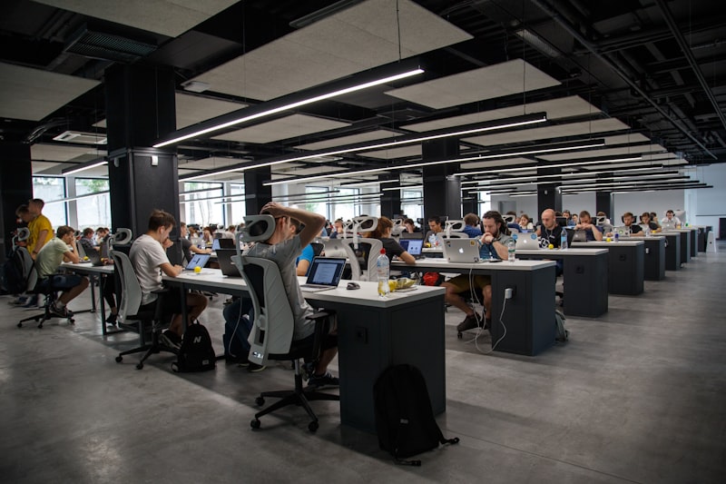 Team working from various locations on different devices